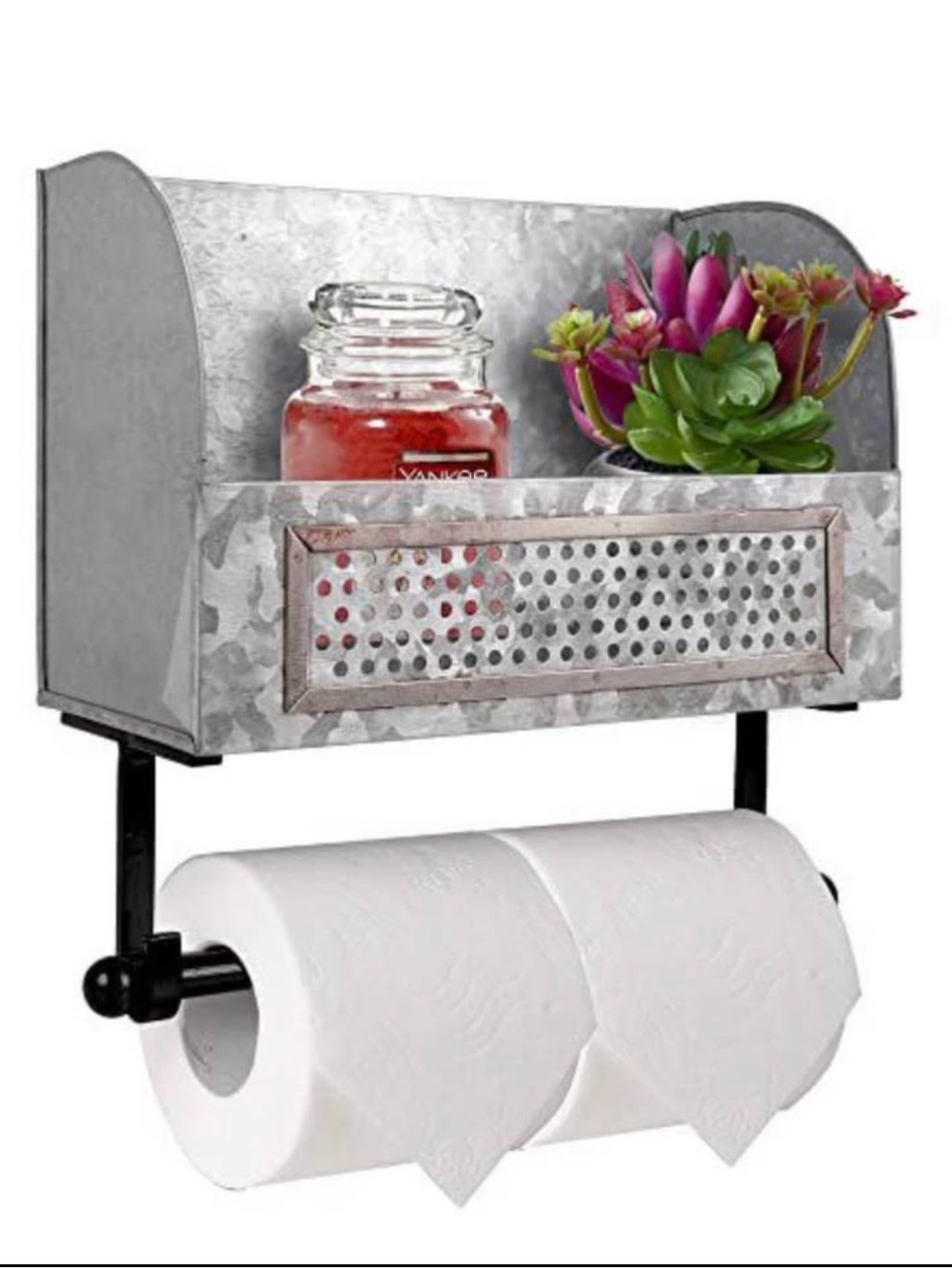 Galvanized Metal Wall Mount Paper Towel Holder / toilet paper holder